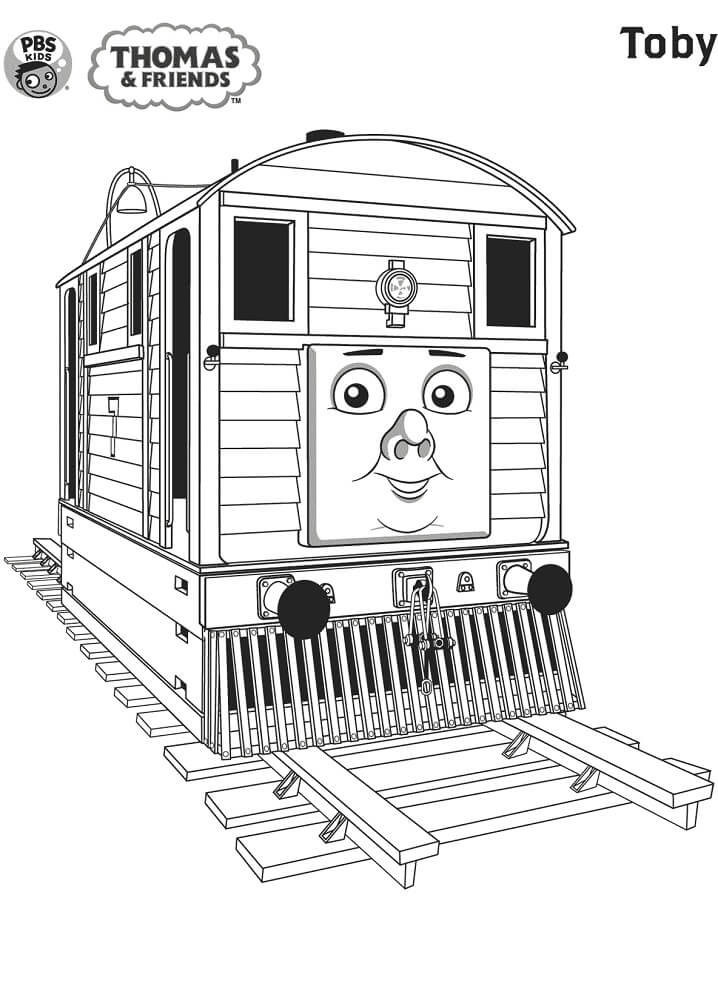 Toby o Trem para colorir