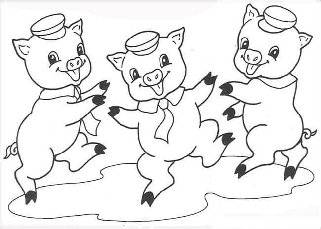 Três Porquinhos 1 para colorir