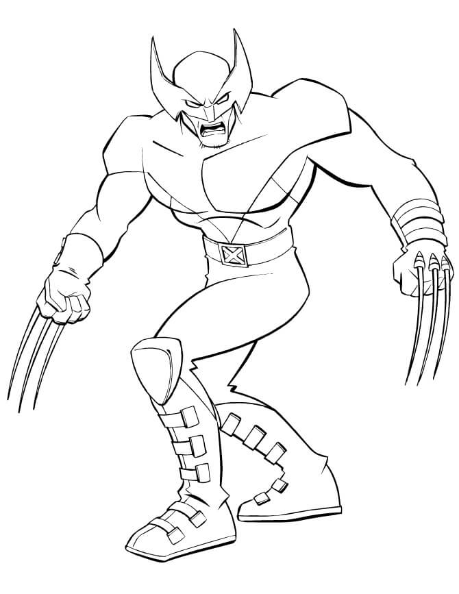 Wolverine Zangado para colorir
