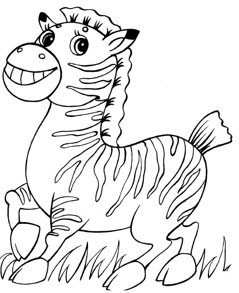 Desenhos de Zebra Fofa 3 para colorir