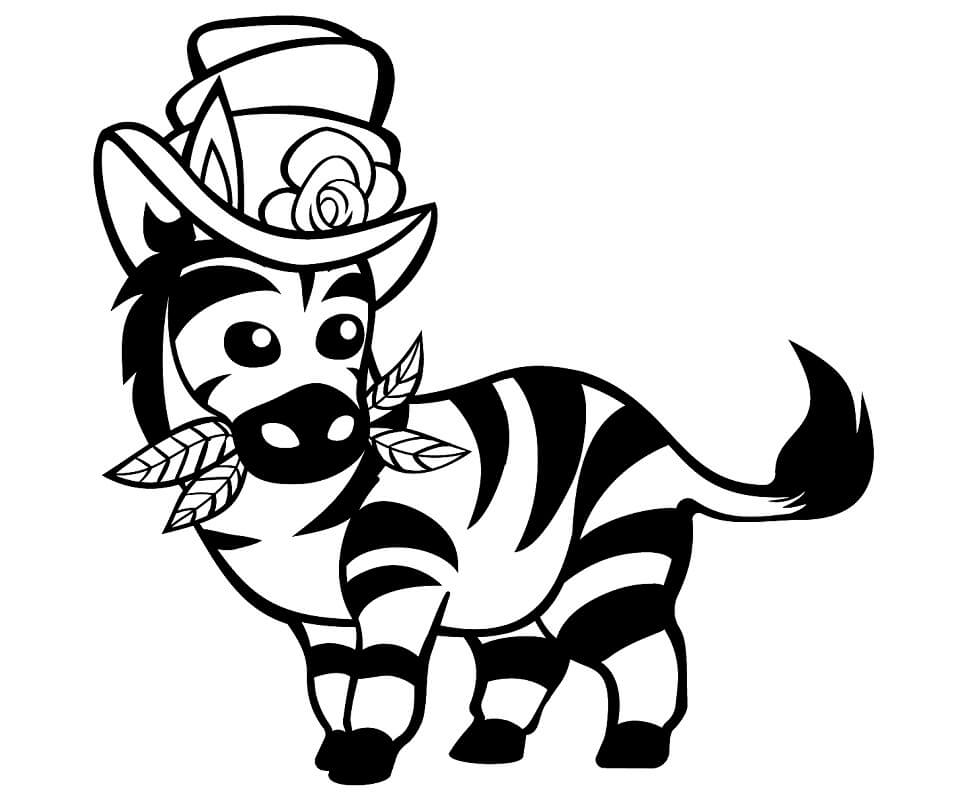 Desenhos de Zebra Fofa para colorir