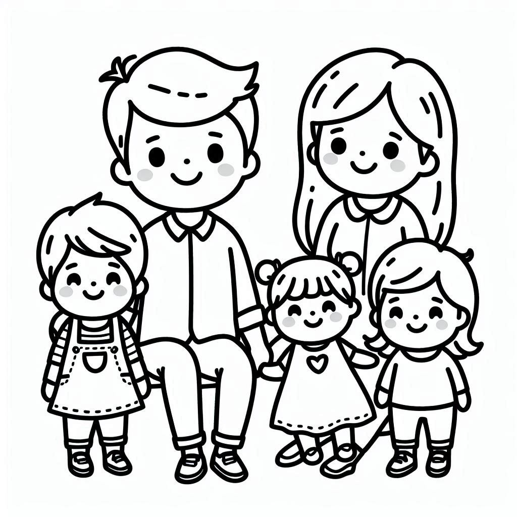 Desenhos de Desenhar Família básica para colorir