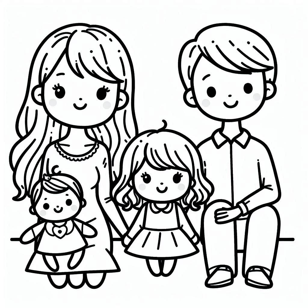 Desenhos de Desenhar Família para imprimir para colorir