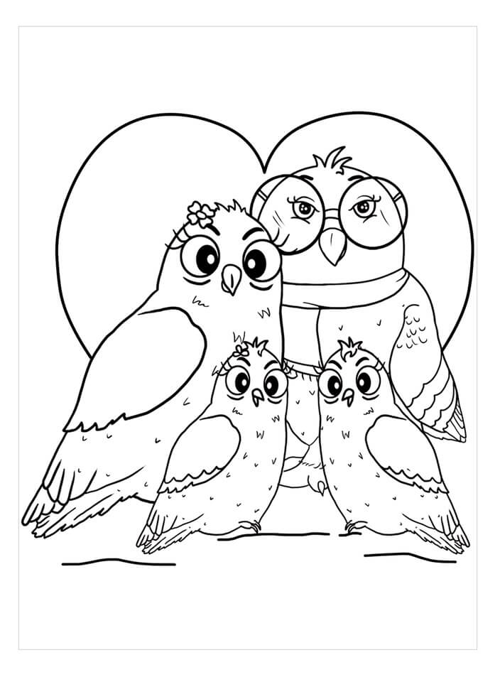 Desenhos de Família Coruja para colorir