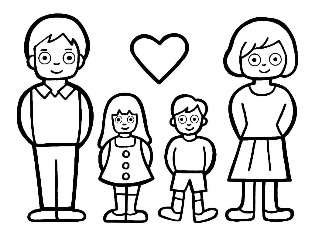Desenhos de Família Fofa para colorir