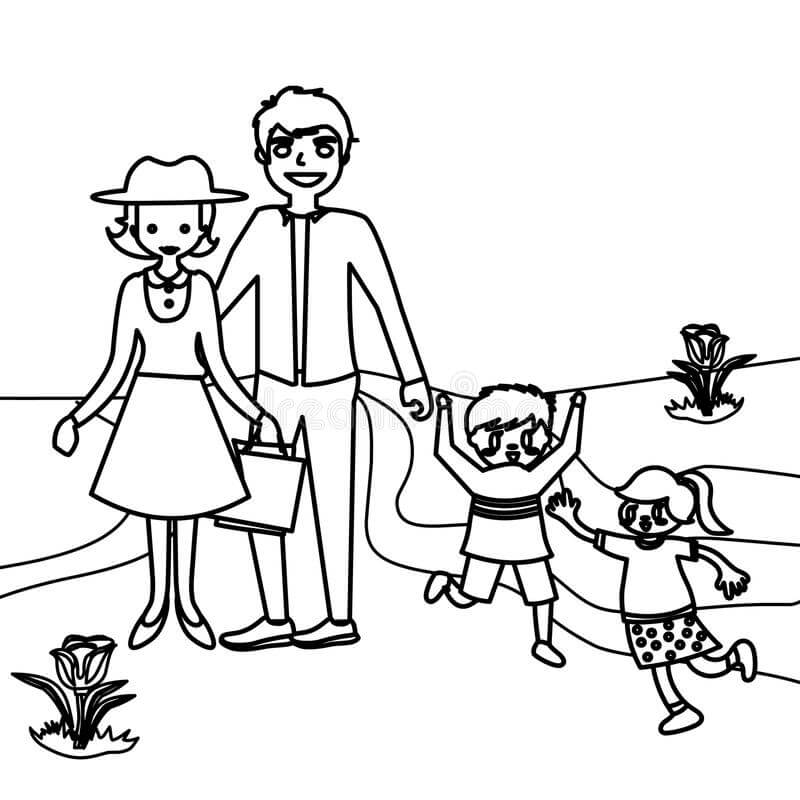 Desenhos de Família Normal para colorir