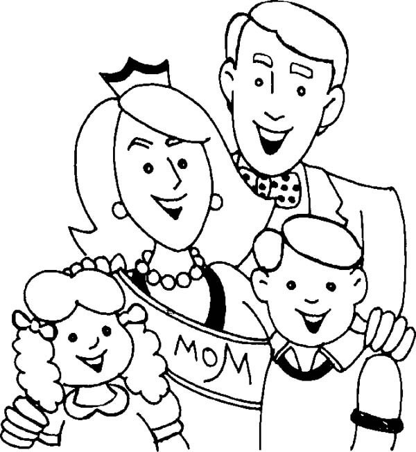 Desenhos de Retrato de Família para colorir