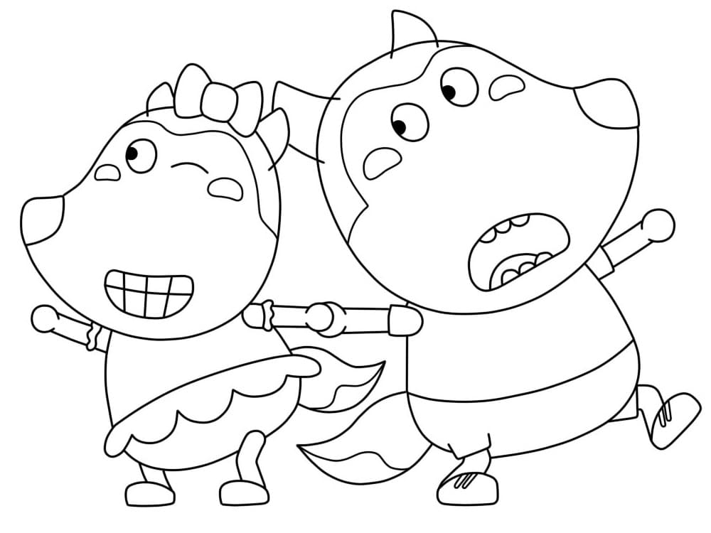 Desenhos de Desenhe Lucy e Wolfoo para colorir