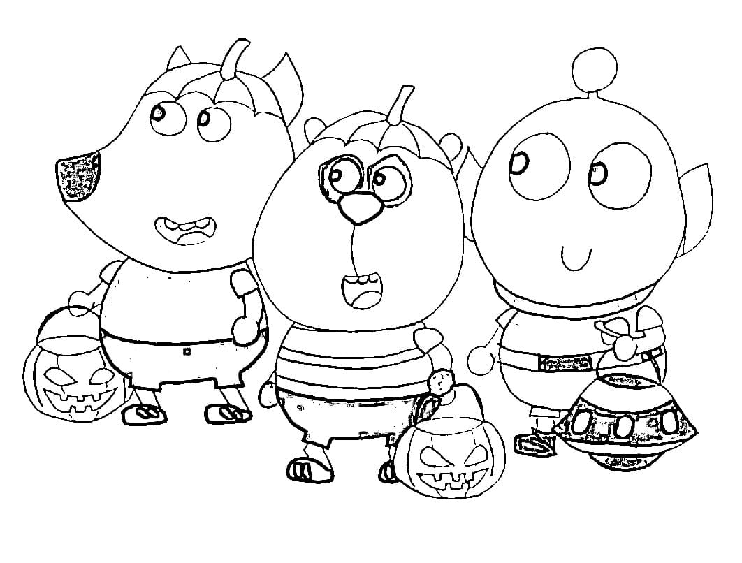 Desenhos de Desenhe Wolfoo no Halloween para colorir