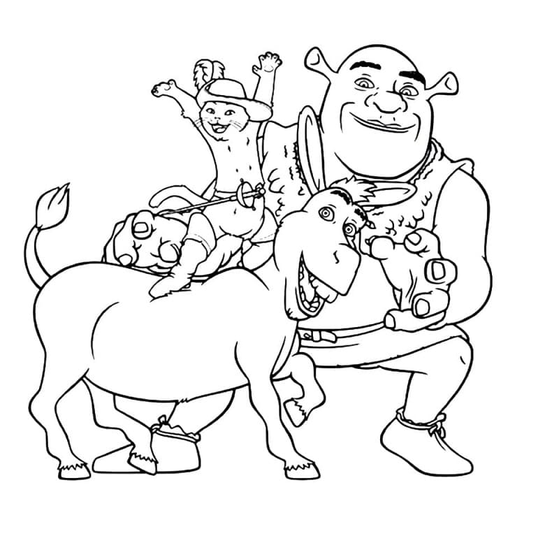 Desenhos de Shrek e Amigos 1 para colorir
