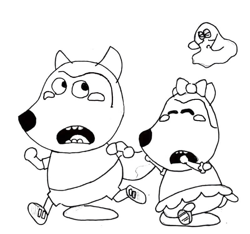 Desenhos de Wolfoo e Lucy para colorir
