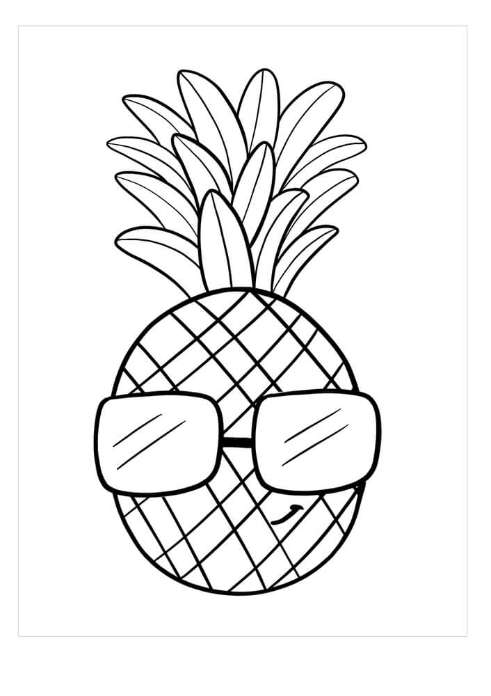 Desenhos de Abacaxi Fofo para colorir