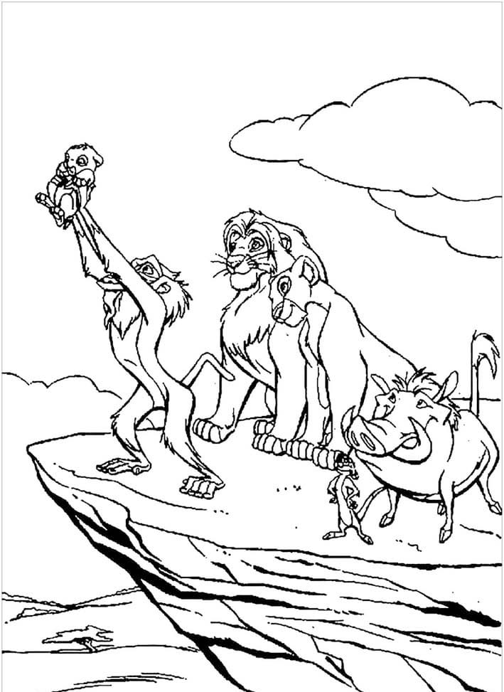 Desenhos de Amigo batiza Simba para colorir