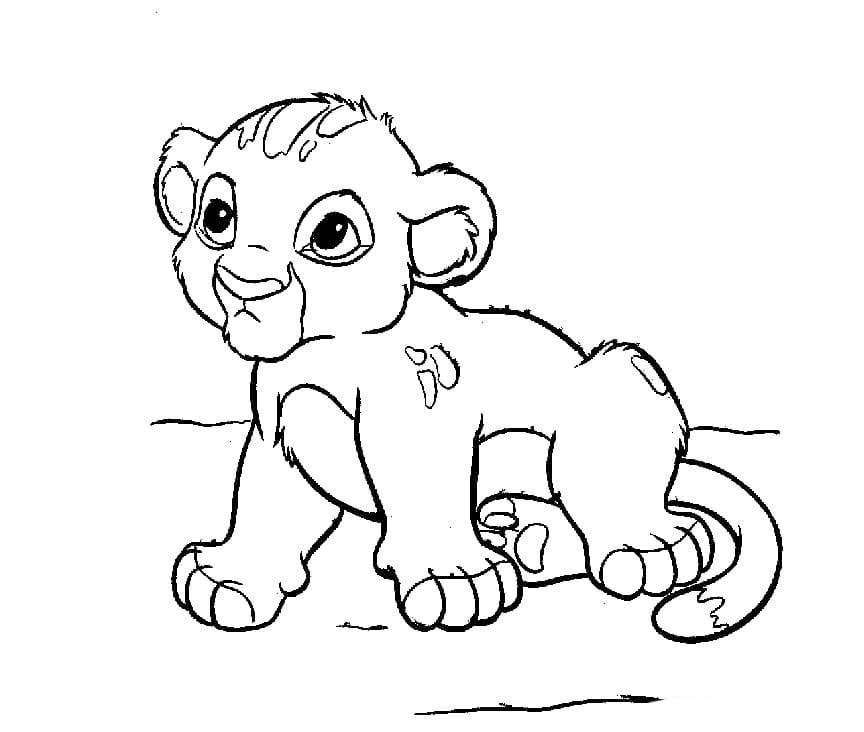 Desenhos de Bebê Leão Simba do Rei Leão para colorir