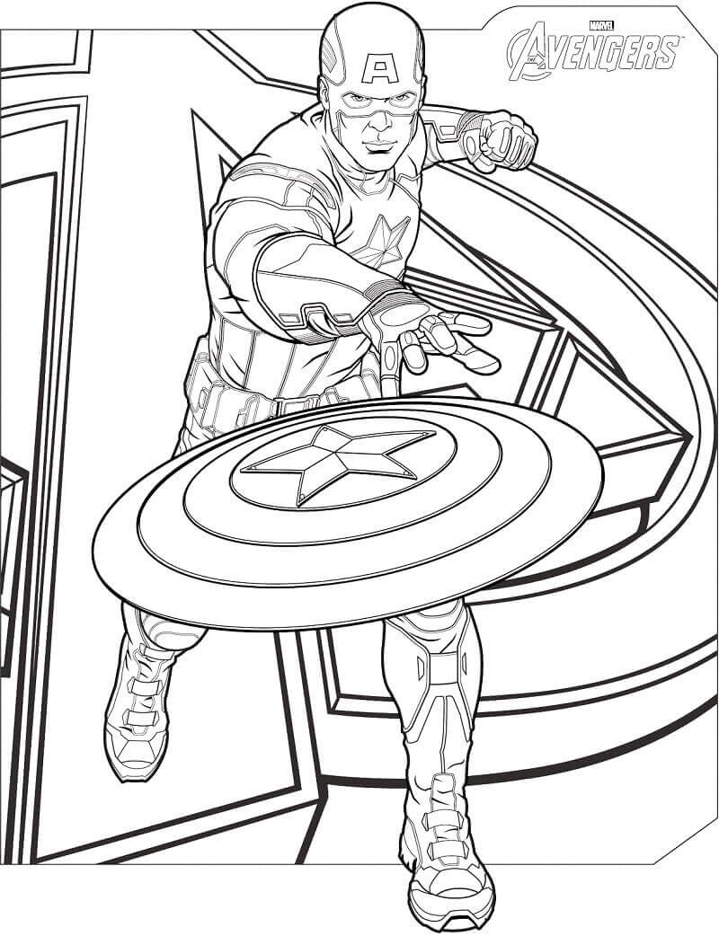 Capitão América Dos Vingadores Da Avenger Marvel para colorir