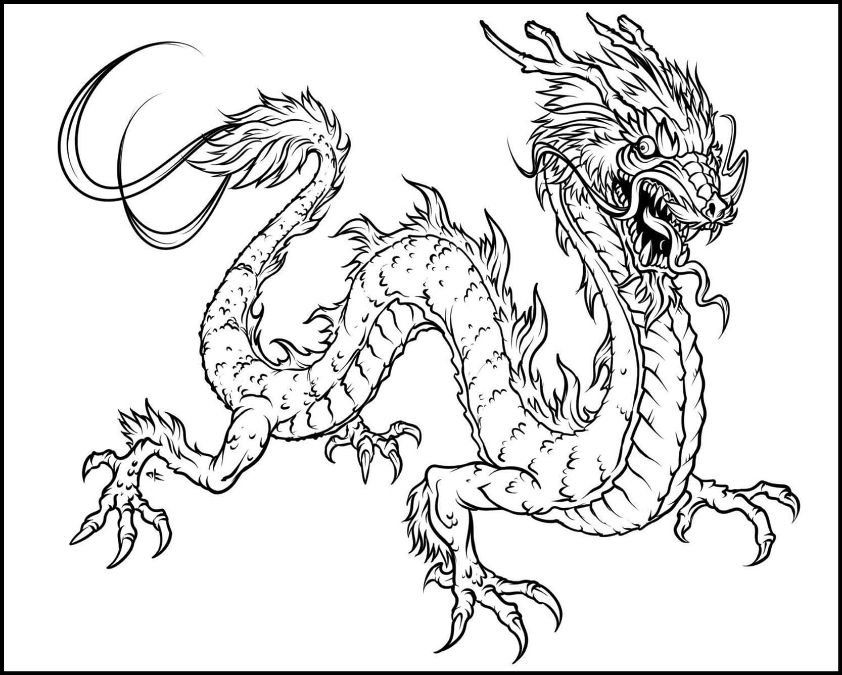 Desenhos de Dragão Chinês para colorir