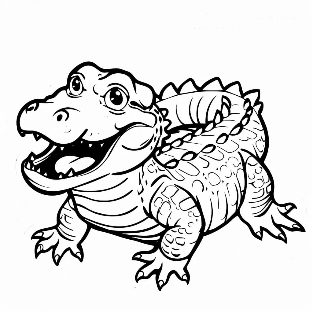 Desenhos de Desenhar Crocodilo básico para colorir