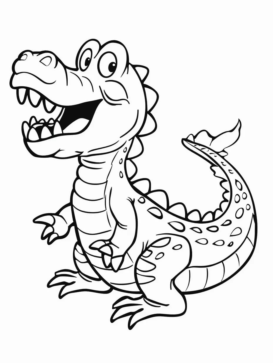 Desenhos de Desenhar Crocodilo diversão grátis para colorir