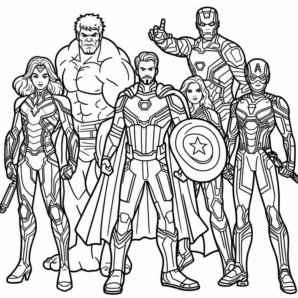 Desenhos de Desenhar Vingadores em crianças para colorir