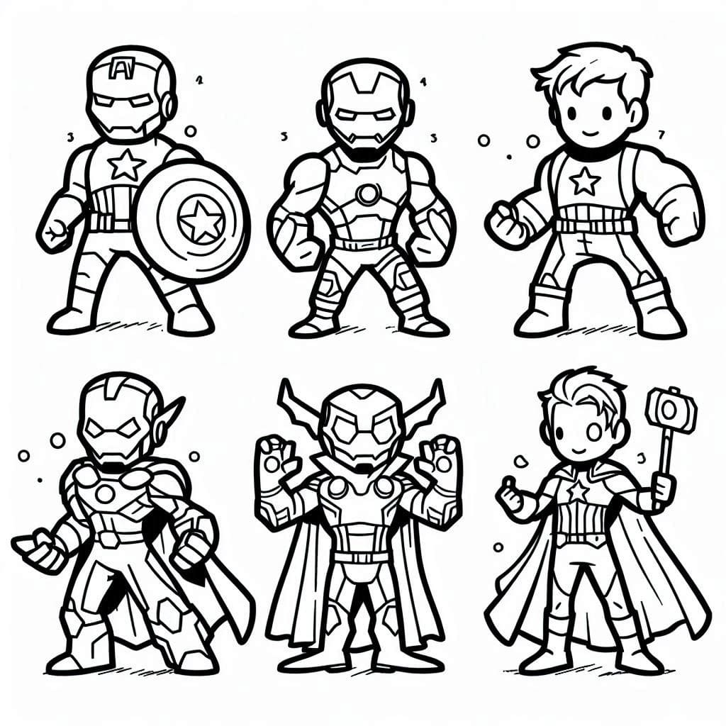 Desenhos de Desenhar personagem Vingadores para colorir