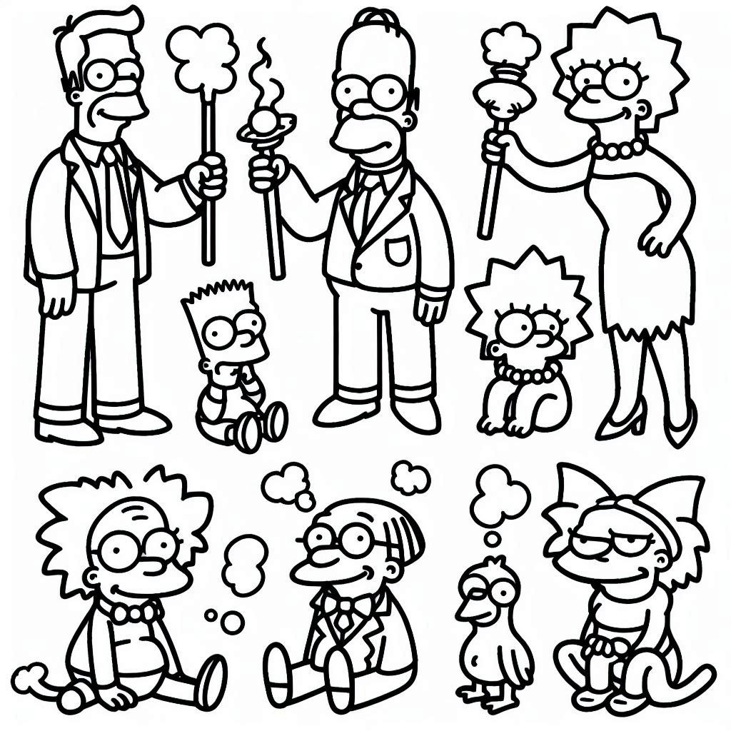 Desenhos de Desenhe os Simpsons grátis e fácil para colorir