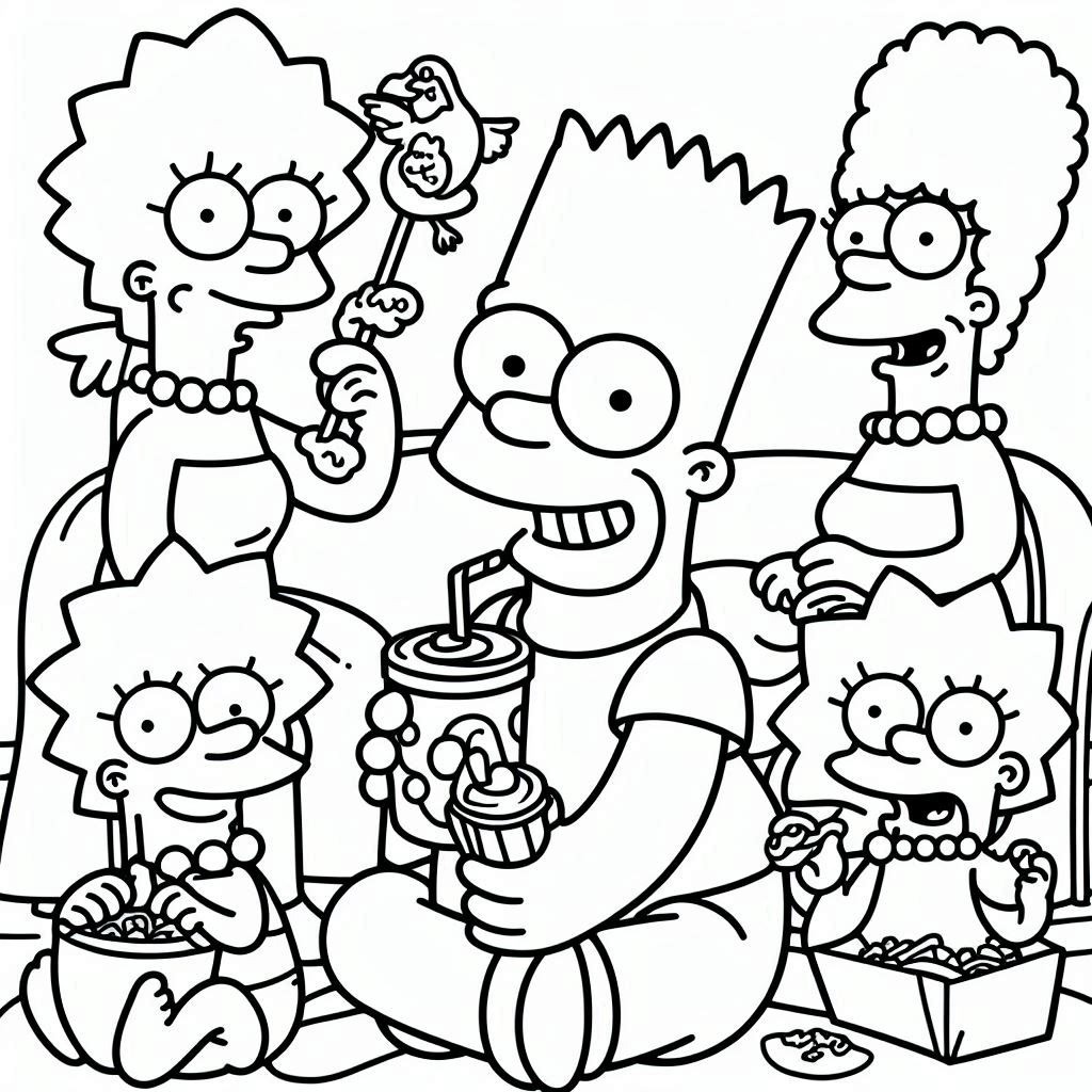 Desenhos de Desenhe os Simpsons grátis fofo para colorir