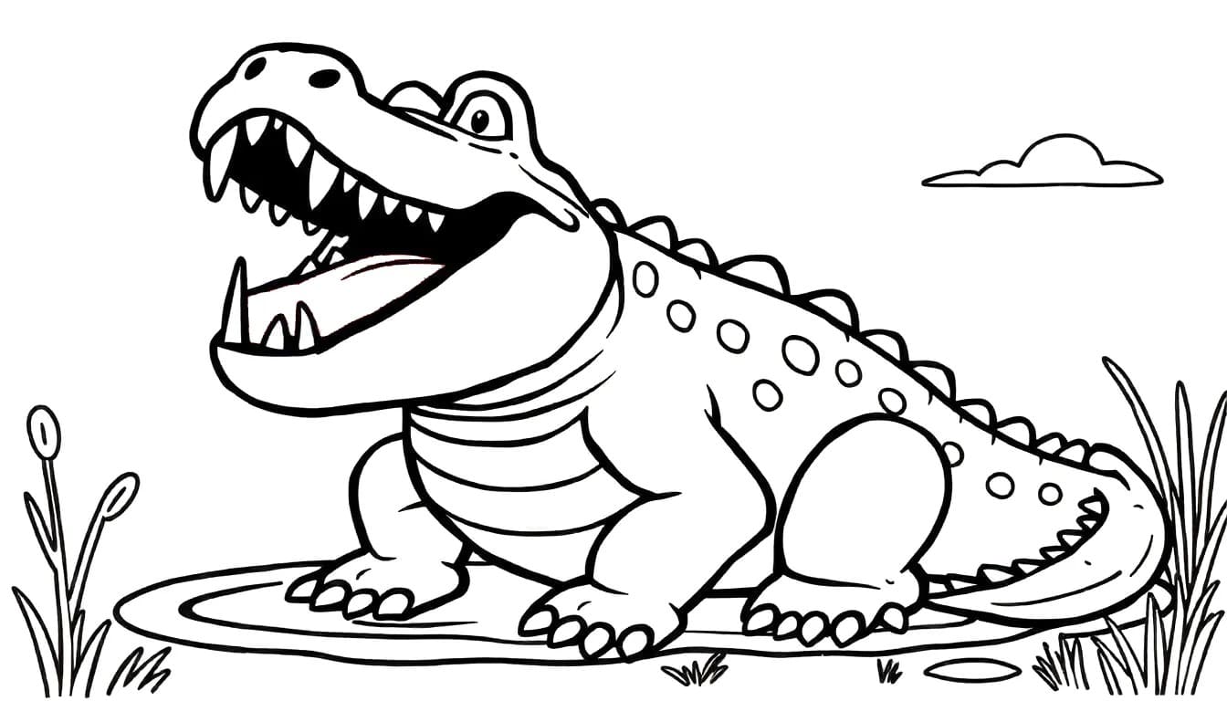 Desenhos de Desenho Crocodilo imprimir grátis para colorir