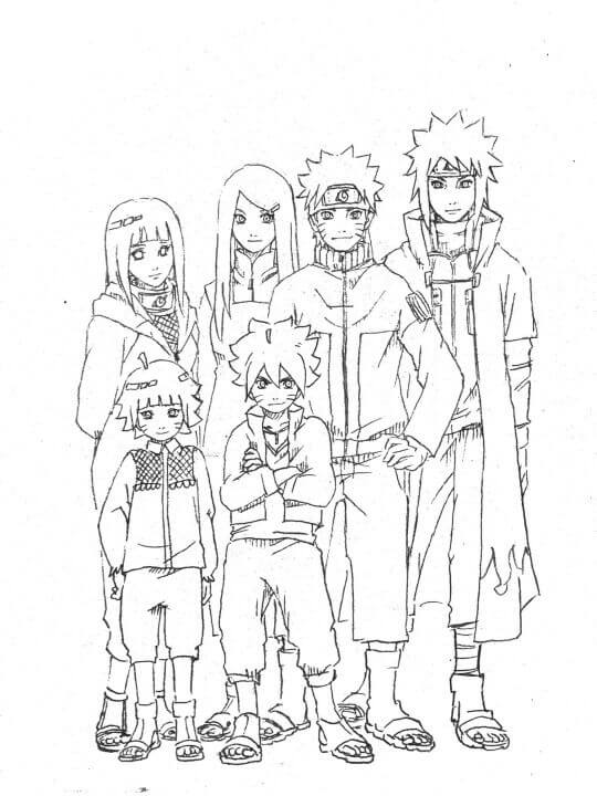 Desenhos de Grande Família de Naruto para colorir