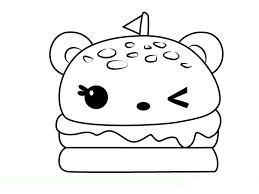 Desenhos de Hambúrguer Fofo para colorir