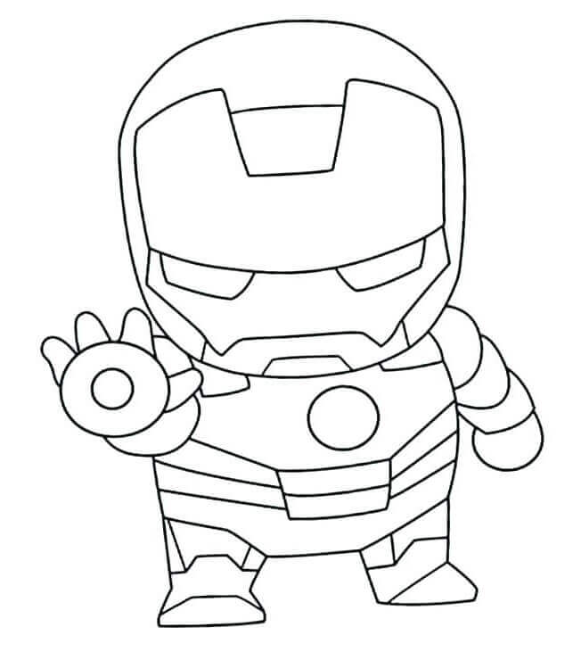 Desenhos de Homem De Ferro Chibi Fofo para colorir