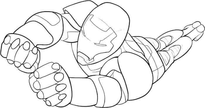 Desenhos de Homem De Ferro Voa E Luta para colorir