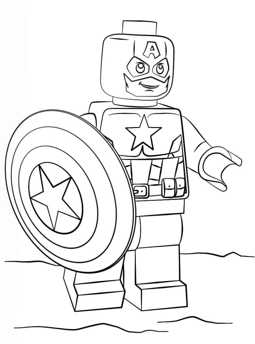 Lego Avengers Kaptan Amerika para colorir