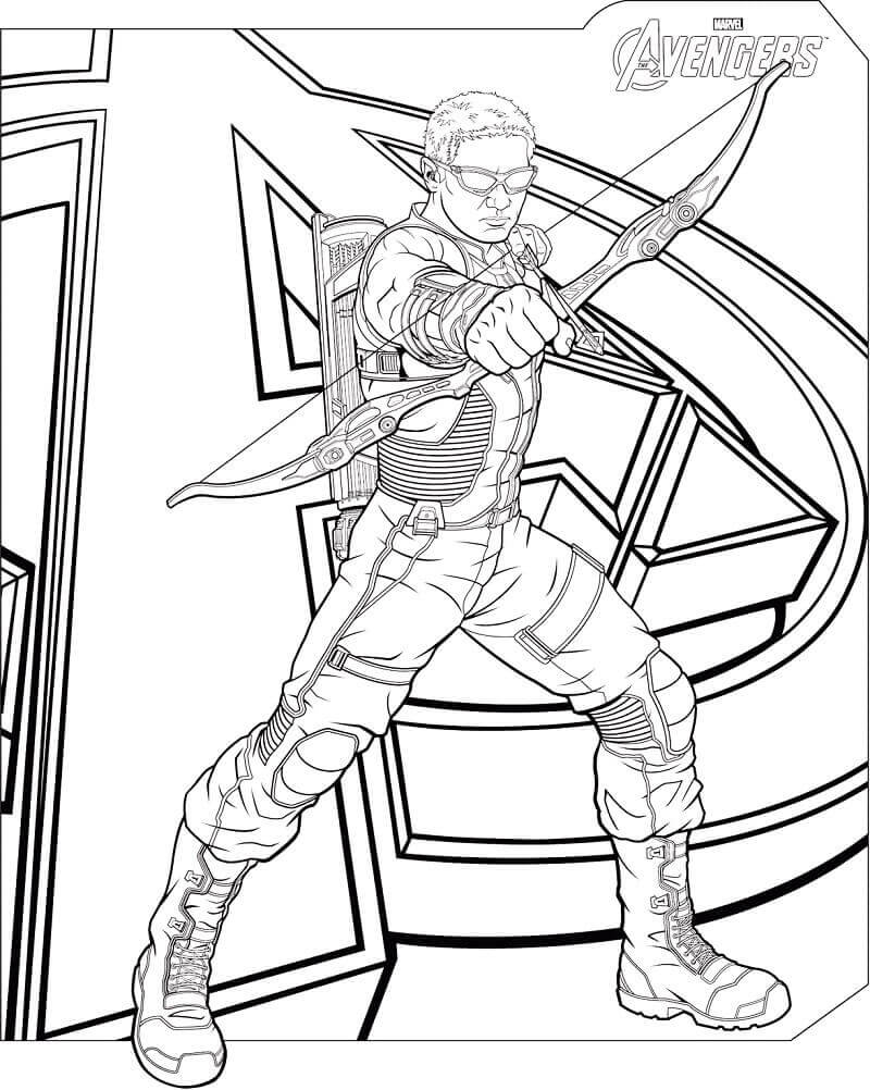 Marvel Avengers Hawkeye para colorir