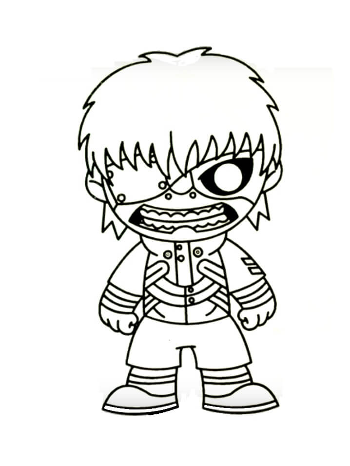 Desenhos de Monstruo Chibi Kaneki Ken para colorir