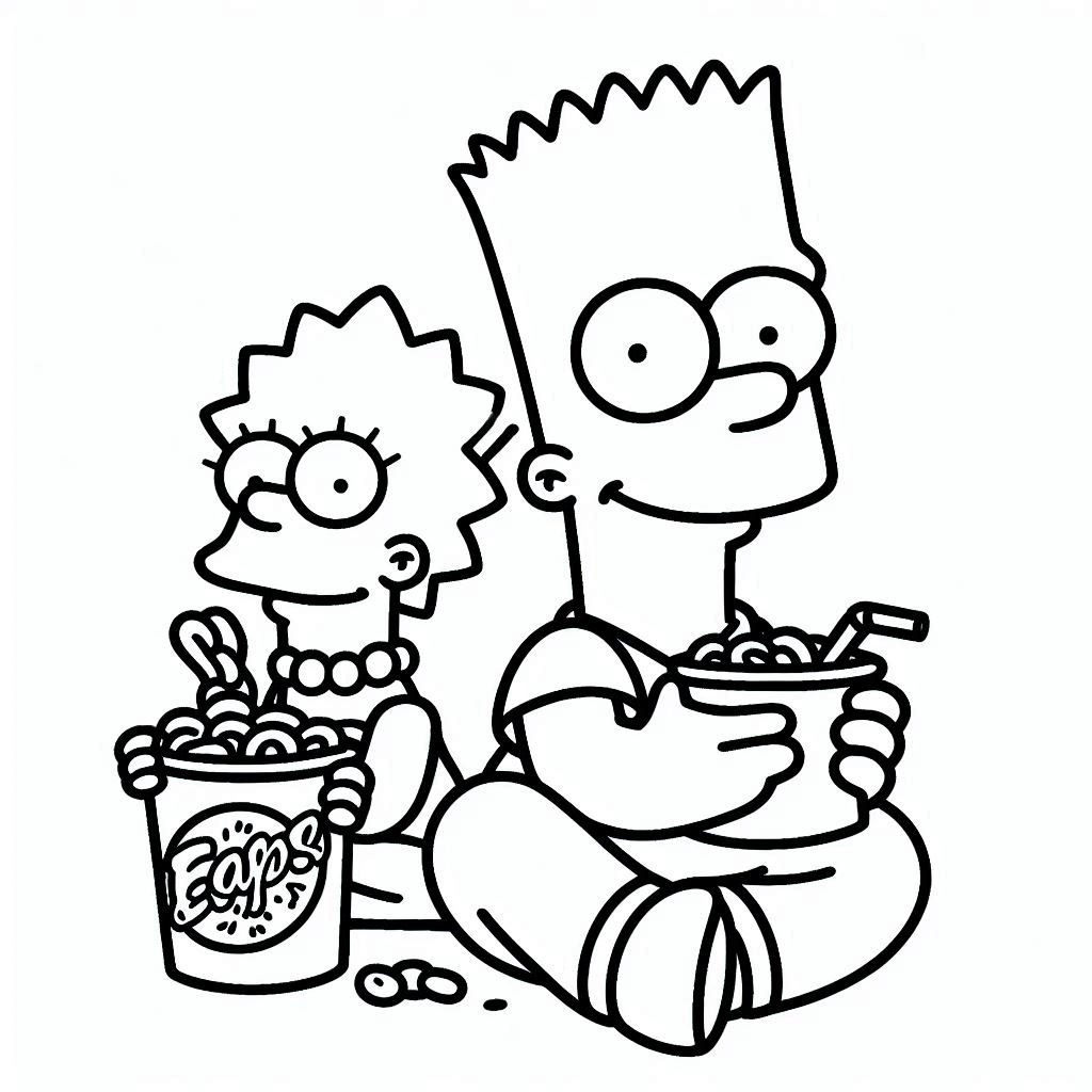 Desenhos de Os Simpsons Muito Fofos para colorir