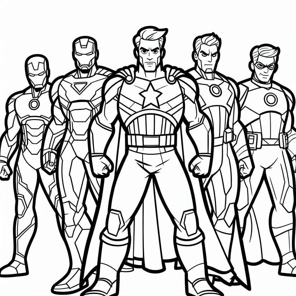 Desenhos de Personagem grátis Vingadores fácil para colorir