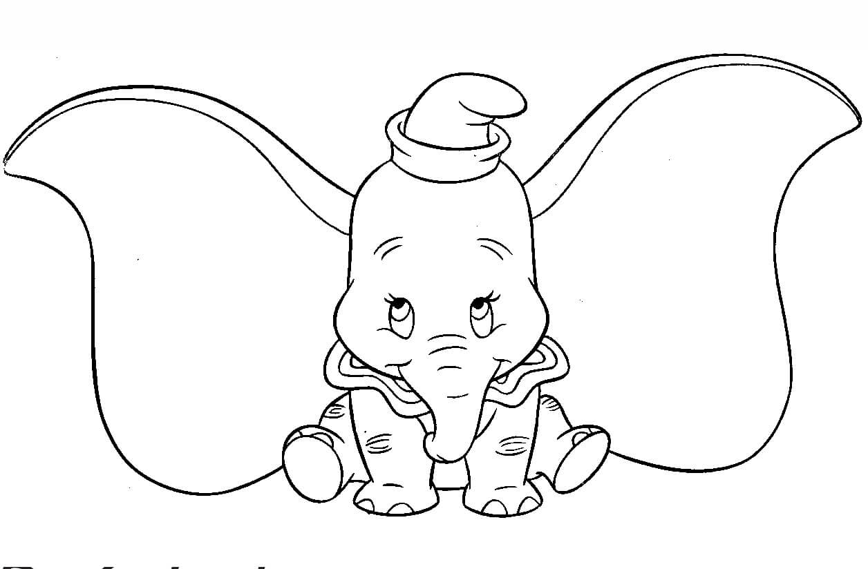 Precioso Dumbo para colorir