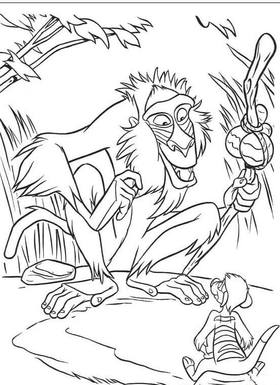 Desenhos de Rafiki Mandrill de O Rei Leão para colorir