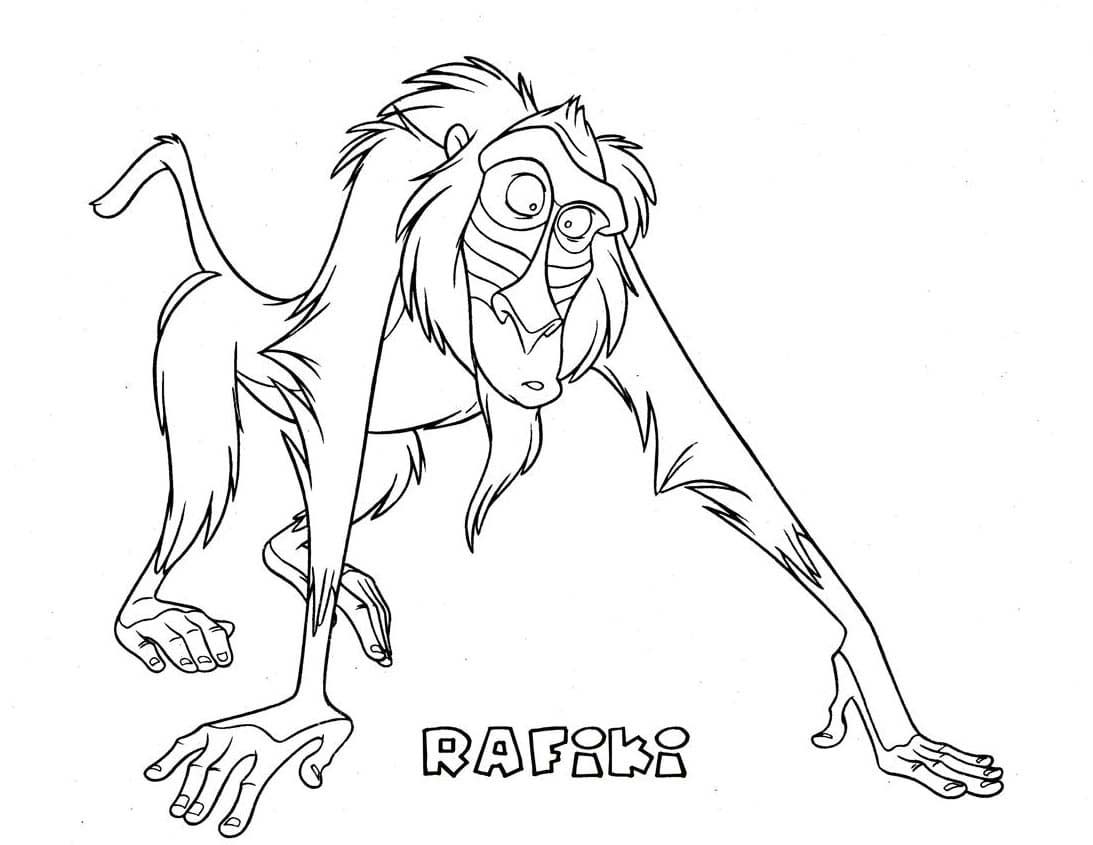 Desenhos de Rafiki do Rei Leão para colorir