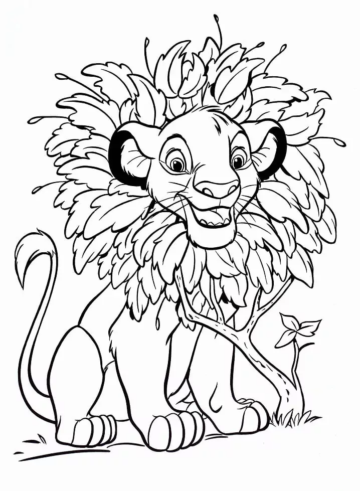 Desenhos de Simba Engraçado para colorir