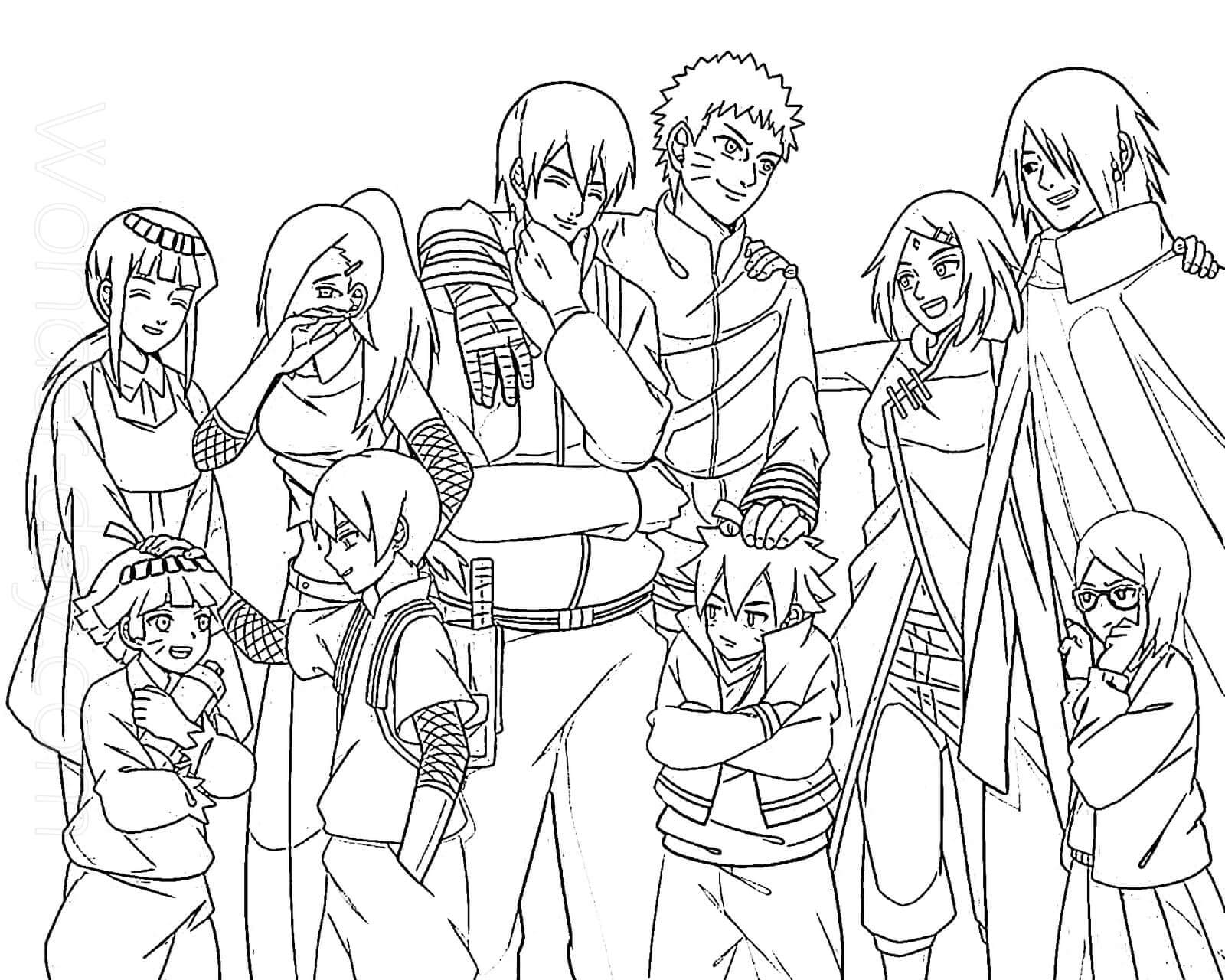 Desenhos de Todos os Personagens de Boruto Naruto Next Generations para colorir