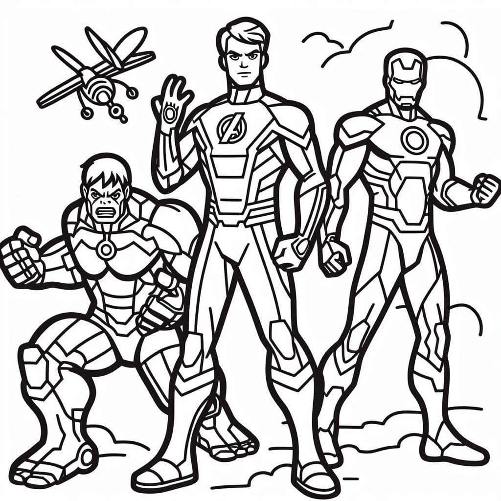 Desenhos de Vingadores básicos para colorir