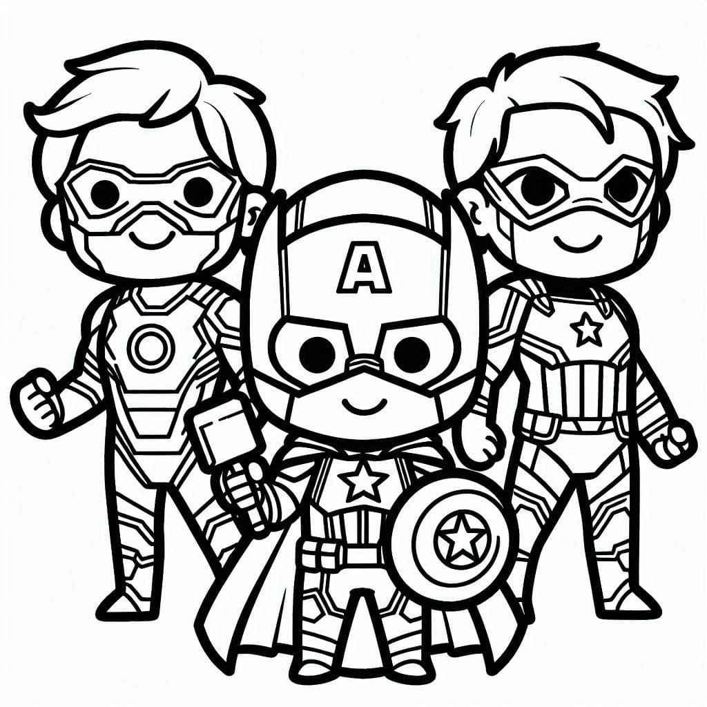 Desenhos de Vingadores livre fácil para colorir