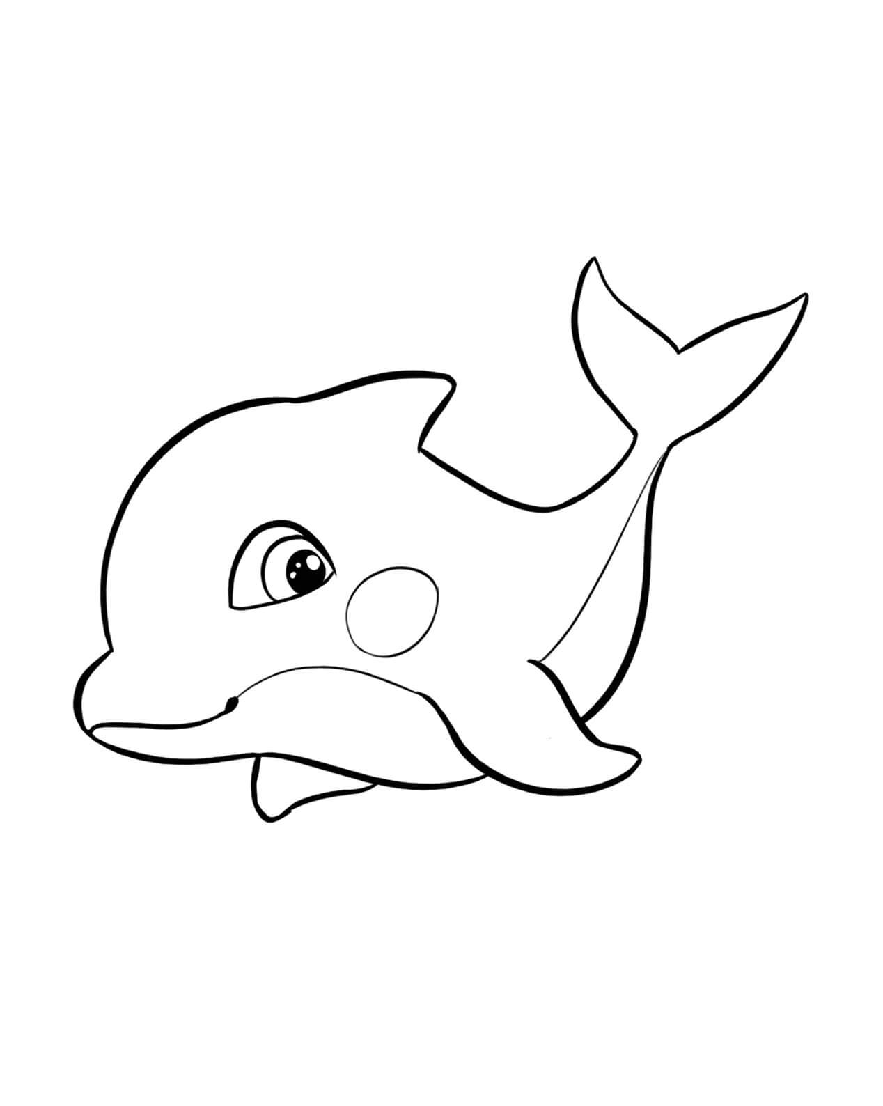 Desenhos de Bebê Golfinho Fofo para colorir