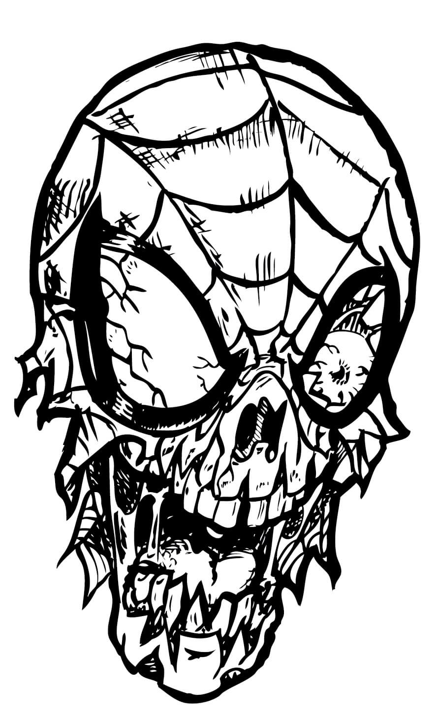 Desenhos de Cabeça Homem-Aranha Zumbi para colorir