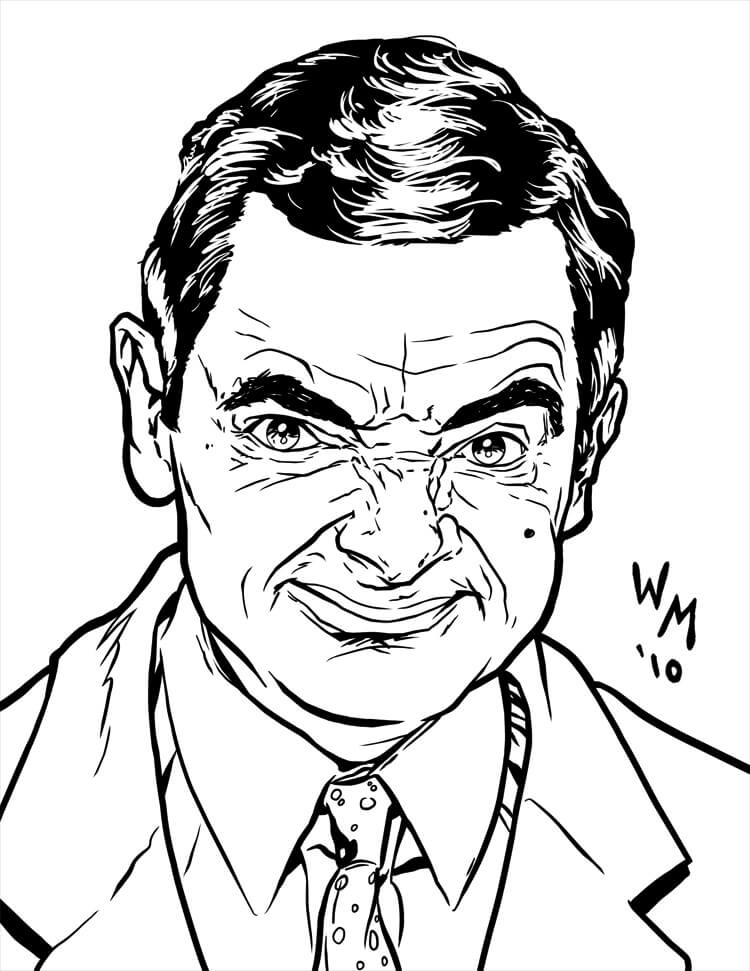 Cara Engraçada Do Sr.Bean para colorir