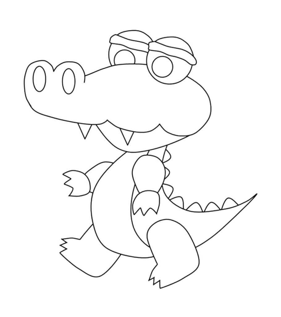 Desenhos de Chibi Crocodilo Caminhada para colorir