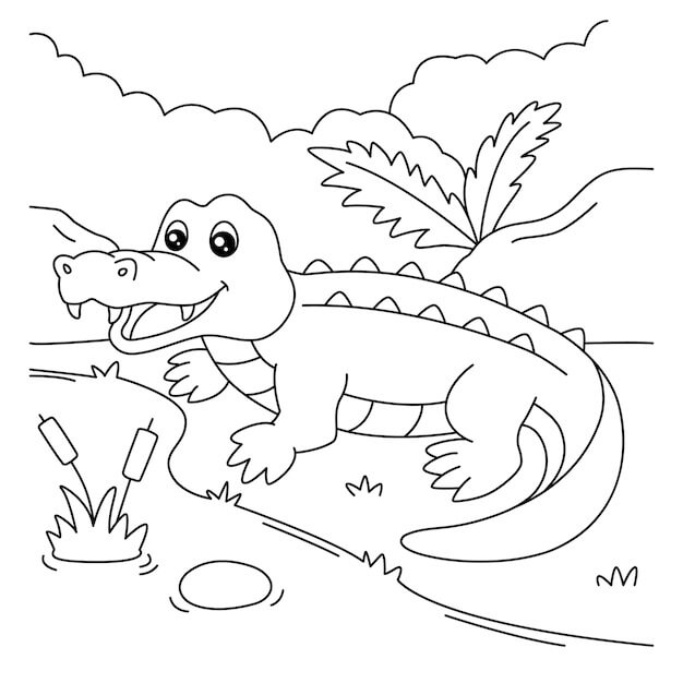 Desenhos de Crocodilo Divertido para colorir