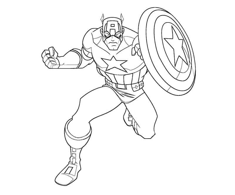 Desenhos de Desenho animado do Capitão América da Marvel para colorir