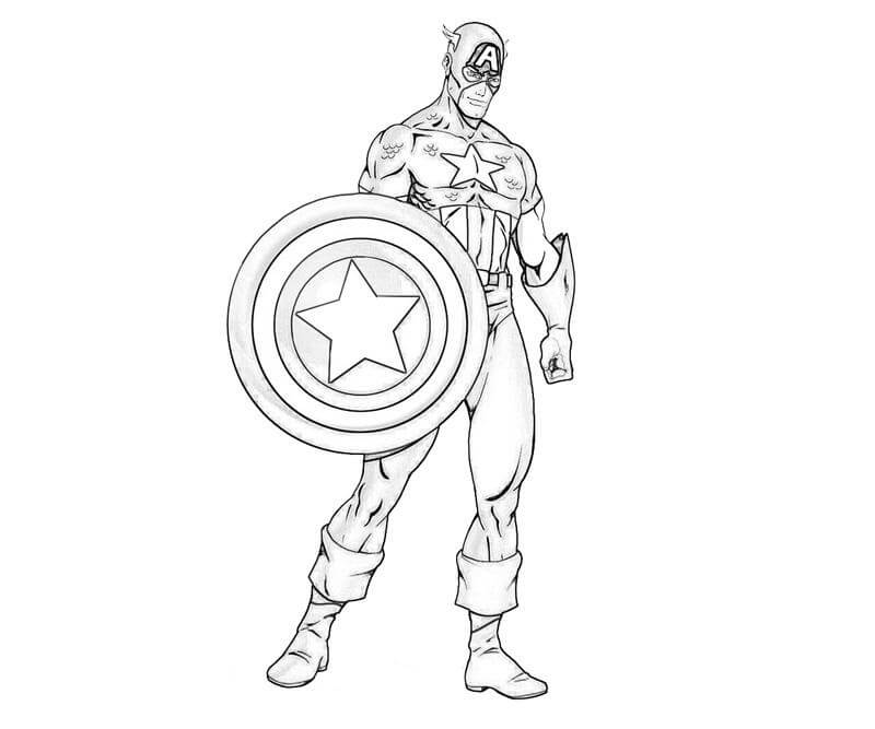 Desenhos de Desenho de Desenho Animado do Capitão América para colorir